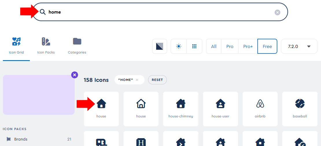 Font Awesome のアイコンを検索する